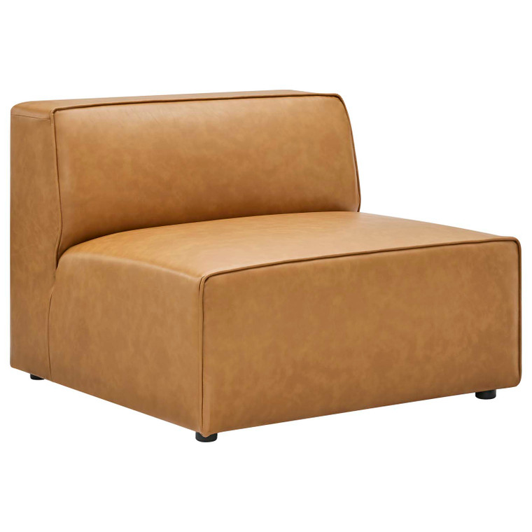 Mingle Vegan Leather Armless Chair EEI-4623-TAN By Modway Furniture