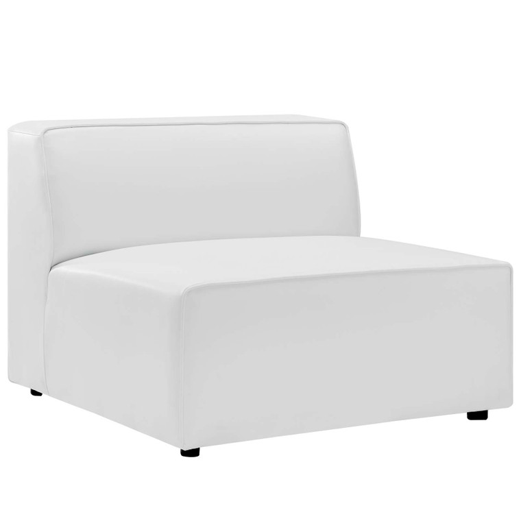 Mingle Vegan Leather Armless Chair EEI-4623-WHI By Modway Furniture
