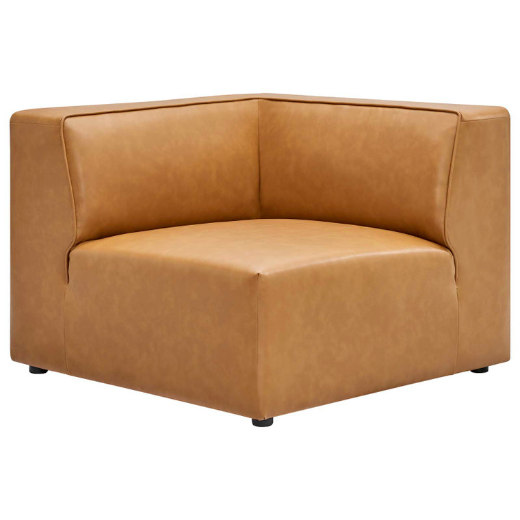 Mingle Vegan Leather Corner Chair EEI-4625-TAN By Modway Furniture
