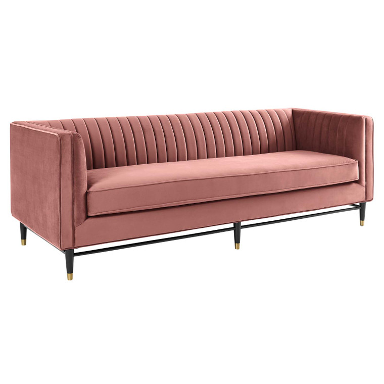 Devote Channel Tufted Performance Velvet Sofa EEI-4720-DUS By Modway Furniture