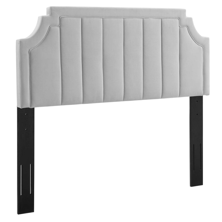 Alyona Channel Tufted Performance Velvet Twin Headboard MOD-6346-LGR By Modway Furniture
