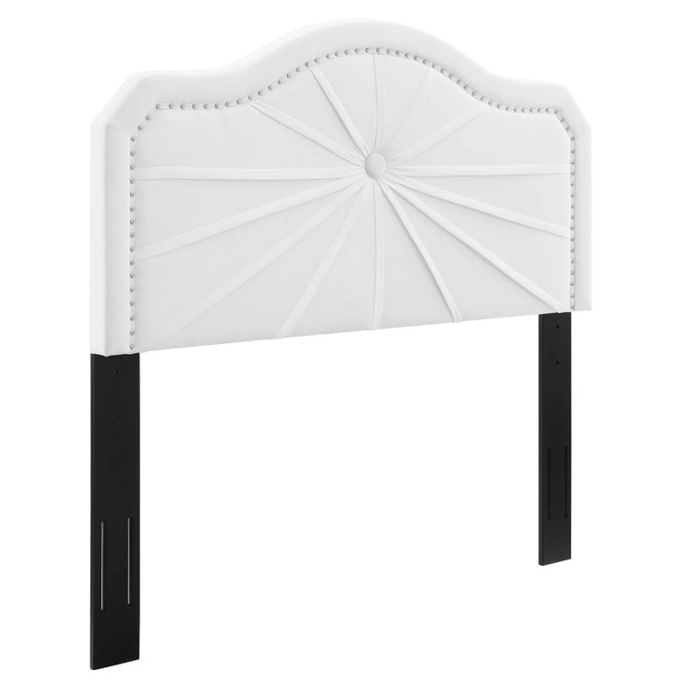 Kristin Pleated Performance Velvet King/California King Headboard MOD-6351-WHI By Modway Furniture