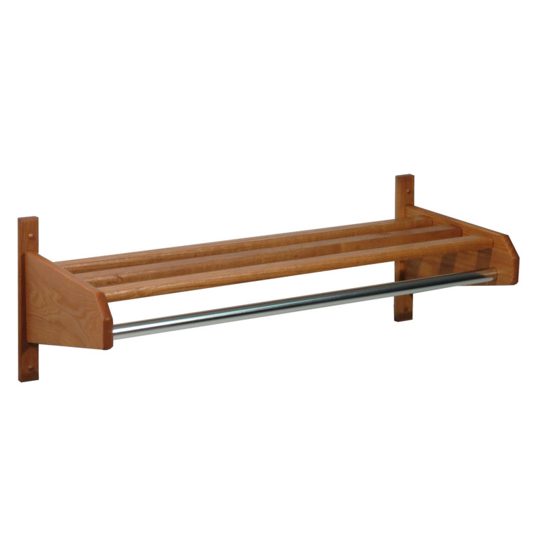 26" Oak Coat & Hat Rack, 1" Diameter Bar, Medium Oak 24SCRMO By Wooden Mallet