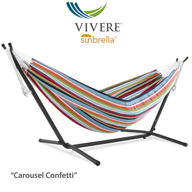 Vivere Combo - Sunbrella® Confetti Hammock With Stand (9Ft) C9SUNC