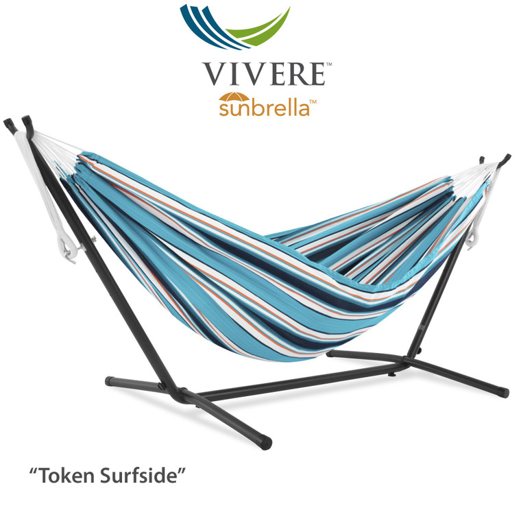 Vivere Combo - Sunbrella® Surfside Hammock With Stand (9Ft) C9SUNT