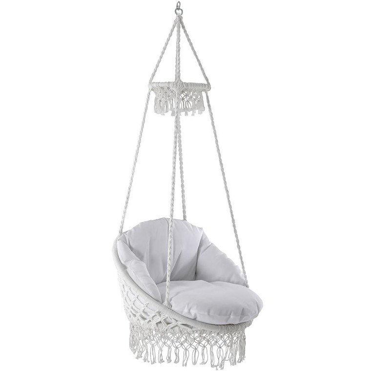 Vivere Deluxe Macrame Chair With Fringe (Polyester) MACRAME