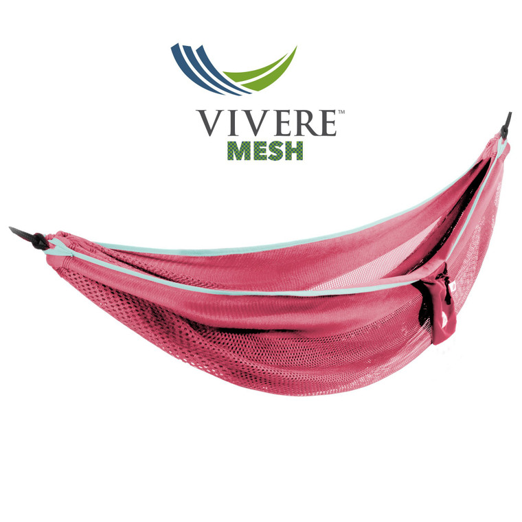 Vivere Mesh Double Hammock - Rose/Celeste (Polyester) MESH2-45