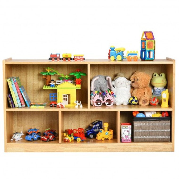 Kids 5-Cube Storage Cabinet 2-Shelf Wood Bookcase Organizer  HW66931