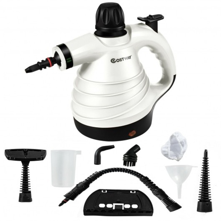 1050W Portable Multipurpose Pressurized Handheld Steam Cleaner-White EP24979US-WH