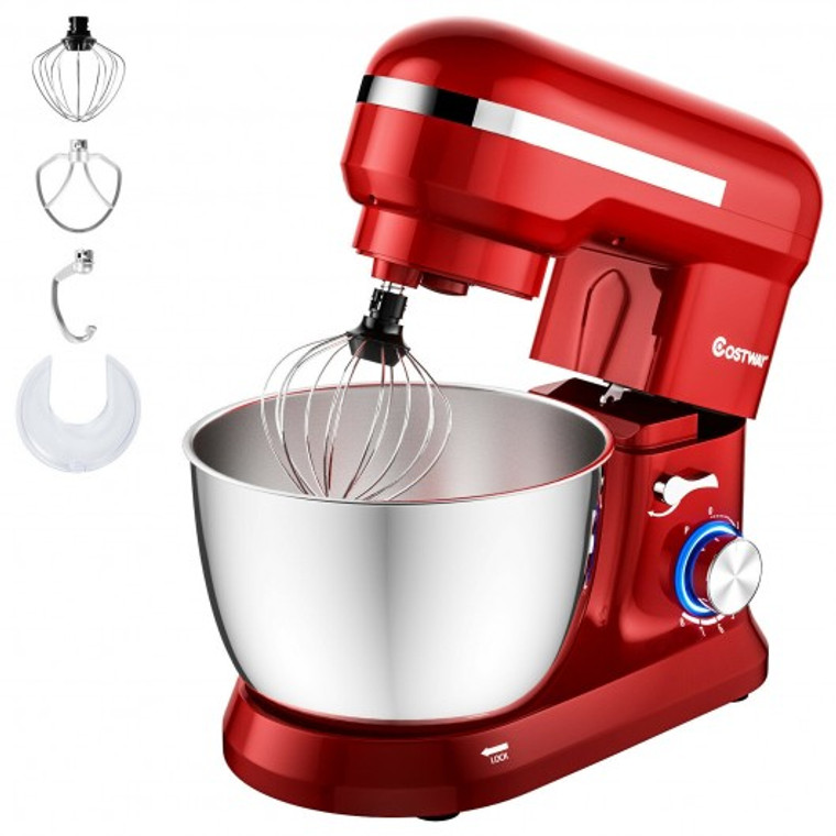 4.8 Qt 8-speed Electric Food Mixer with Dough Hook Beater-Red EP24940US-RE