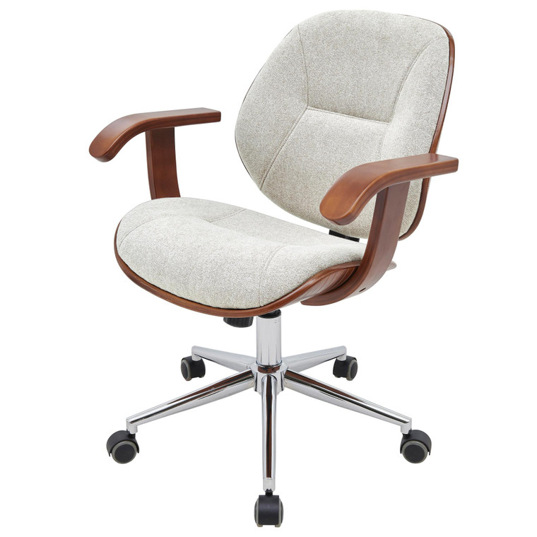 Samuel Fabric Bamboo Office Chair W/ Armrest 1160031-406WL By New Pacific Direct