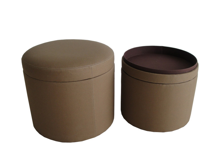 Screen Gems Valencia Canvas Round Storage Ottoman SGT0A4SL