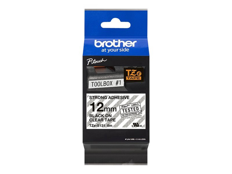 Brother 1/2" Tze Tape 12Mm Black On Clear Adhsv BRTTZES131 By Arlington