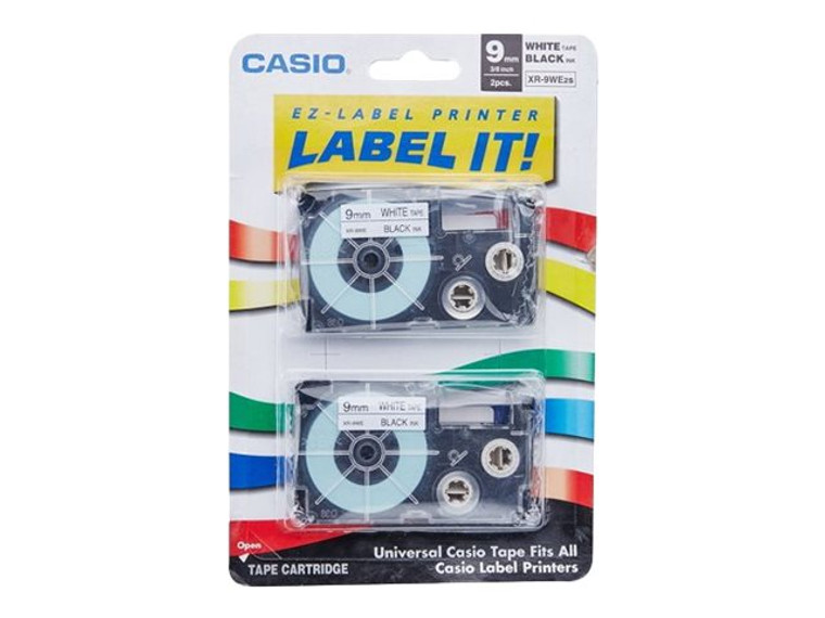 Casio 3/8" Xr Tapes 2Pk 9Mm Black On White CSOXR9WE2S By Arlington