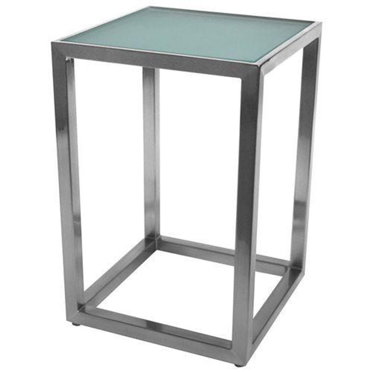 Allan Copley Annie Stain Nickel End Table With Glass Top 130538