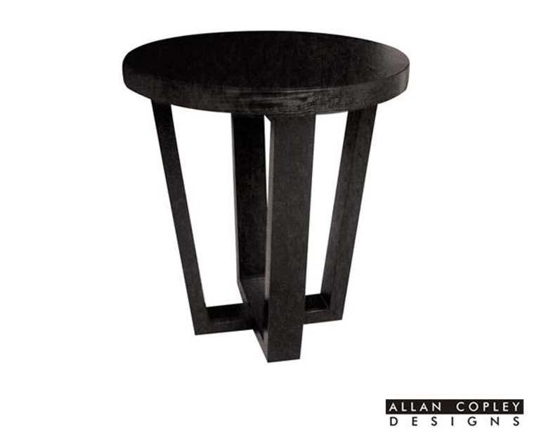 Allan Copley Andy Round End Table In Black On Oak Finish 3308-02