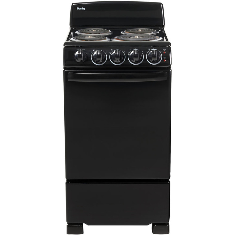 20" Electric Range, Coil Elements,Push & Turn Safety Knobs,Manual Clean DER202B