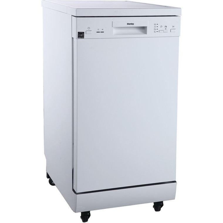 18" Portable Dishwasher, 8 Place Settings, Ss Interior, 4 Wash Programs DDW1805EWP