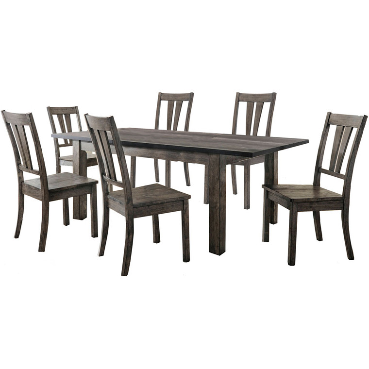 Drexel Dining 7 Piece Set - 78X42X30H Table, 6 Wood Side Chairs 99001-WD7PC1-WG