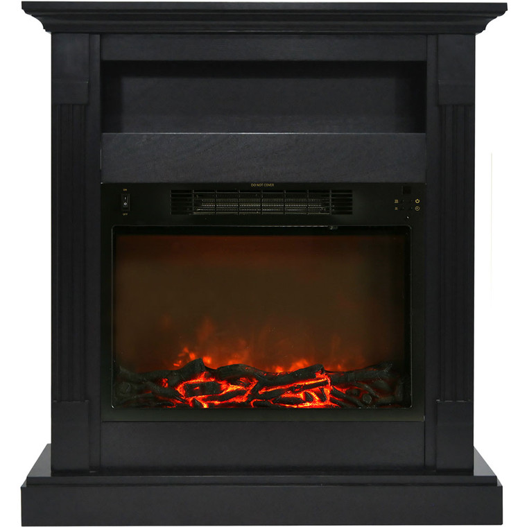 33.9"X10.4"X37" Sienna Fireplace Mantel With Log Insert CAM3437-1COF