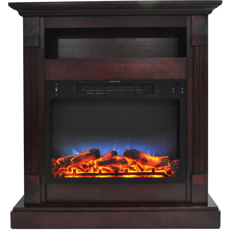33.9"X10.4"X37" Sienna Fireplace Mantel With Led Insert CAM3437-1MAHLED