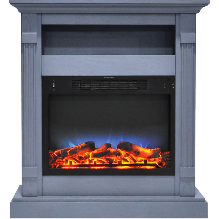 33.9"X10.4"X37" Sienna Fireplace Mantel With Led Insert CAM3437-1SBLLED