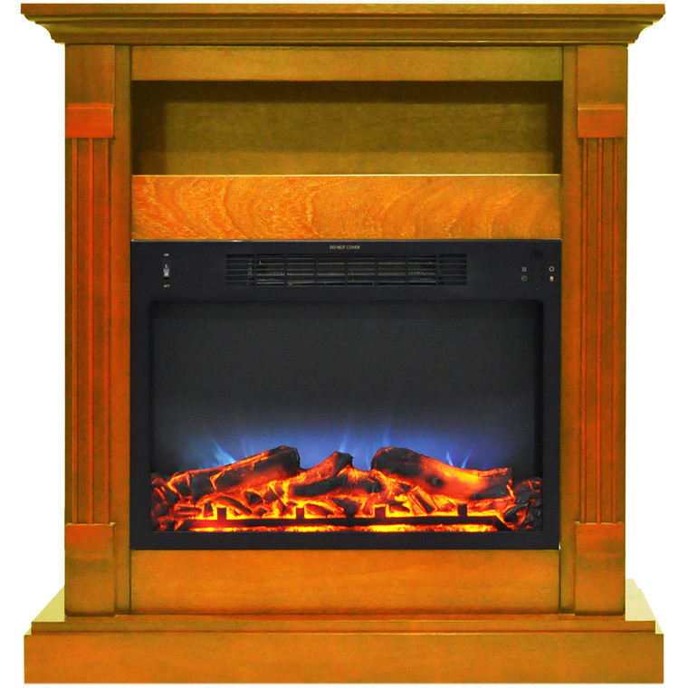 33.9"X10.4"X37" Sienna Fireplace Mantel With Led Insert CAM3437-1TEKLED