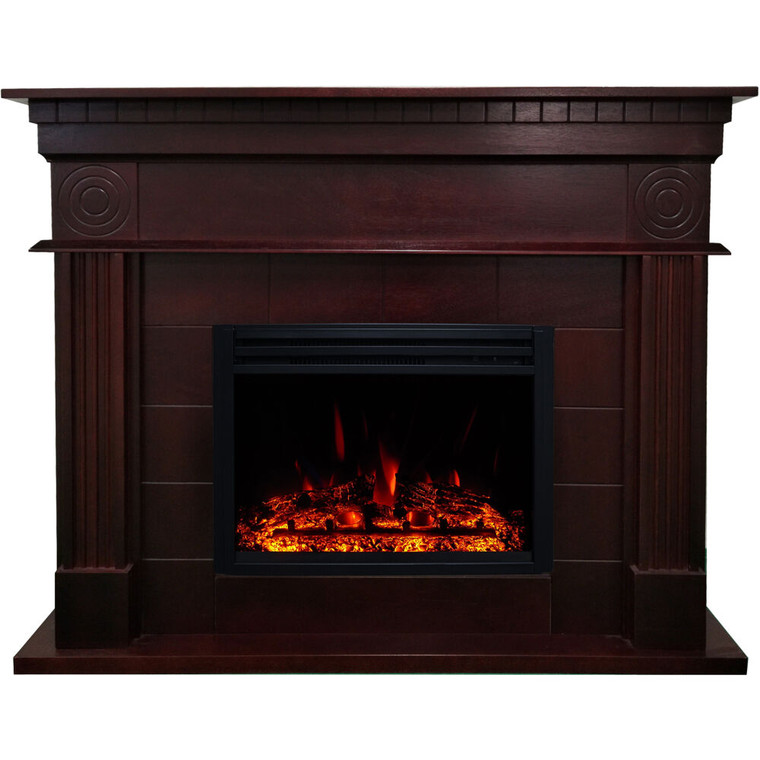47.8"X13.8"X37.8" Shelby Fireplace Mantel With Deep Log Insert CAM4815-1MAHLG3