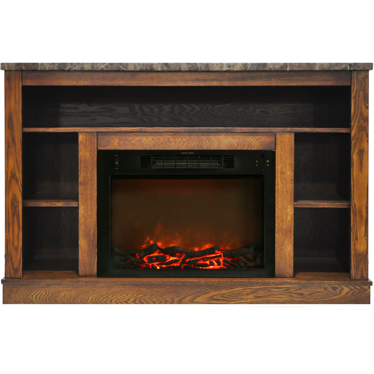 47.2"X15.7"X32.5" Seville Fireplace Mantel With Log Insert CAM5021-1WAL