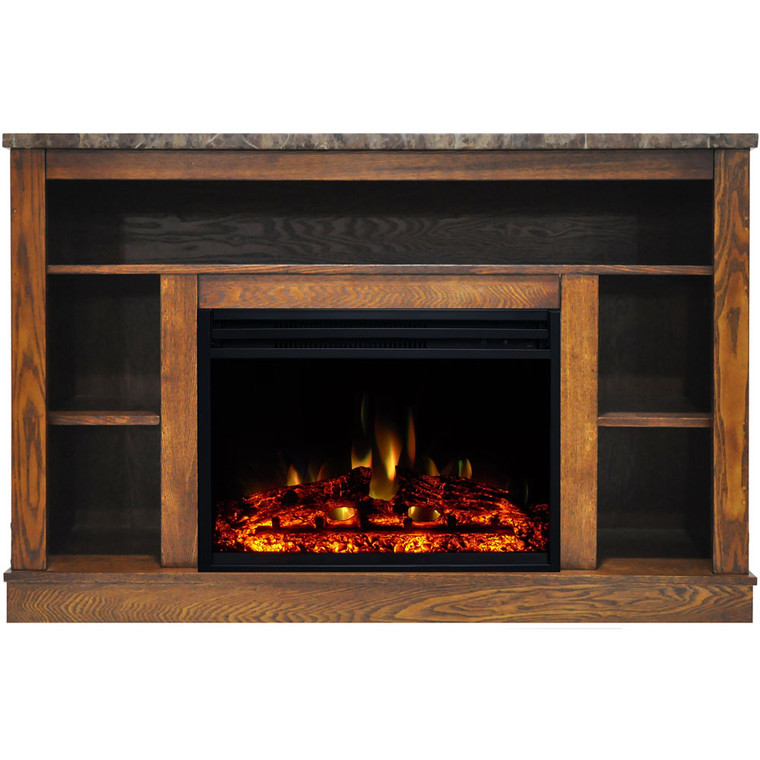 47.2"X15.7"X32.5" Seville Fireplace Mantel With Deep & Enhanced Log Insert CAM5021-1WALLG3