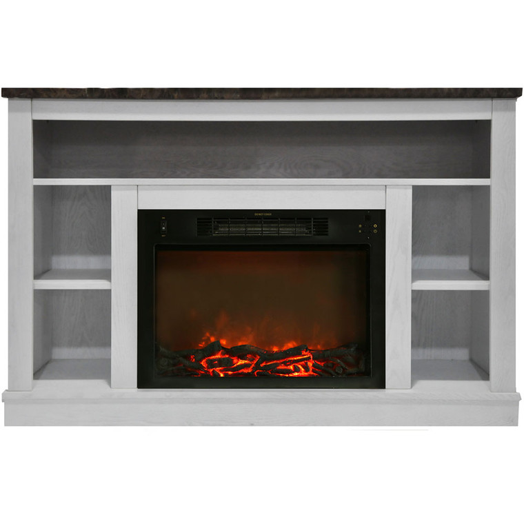 47.2"X15.7"X32.5" Seville Fireplace Mantel With Insert CAM5021-1WHT