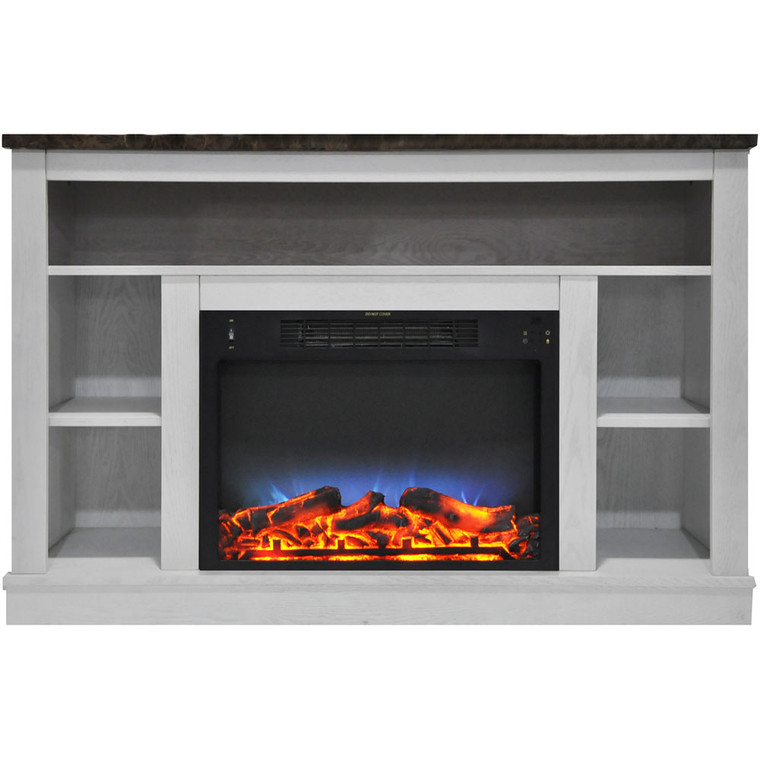 47.2"X15.7"X32.5" Seville Fireplace Mantel With Led Insert CAM5021-1WHTLED
