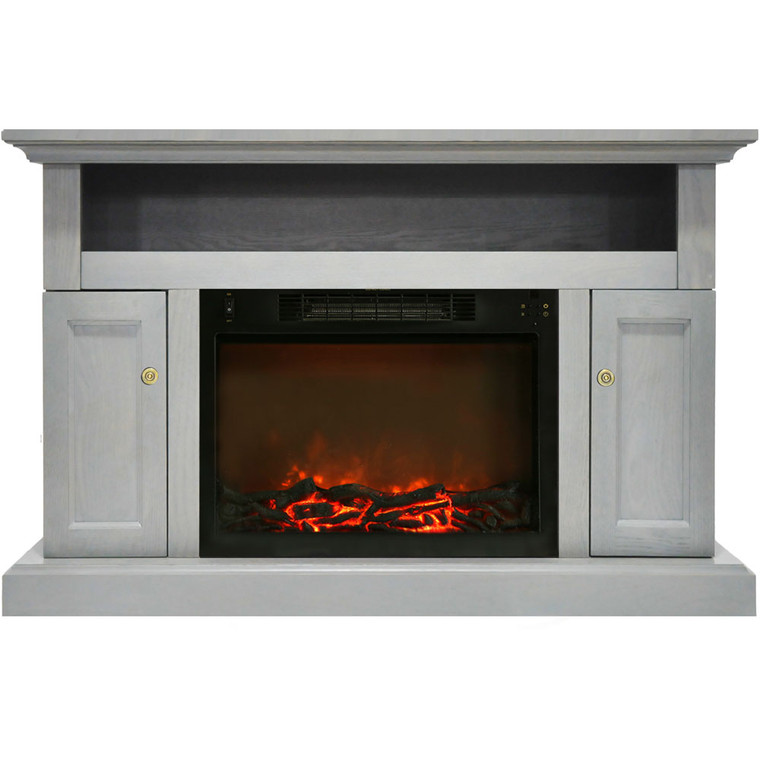 47.2"X15.7"X30.7" Sorrento Fireplace Mantel With Log Insert CAM5021-2GRY