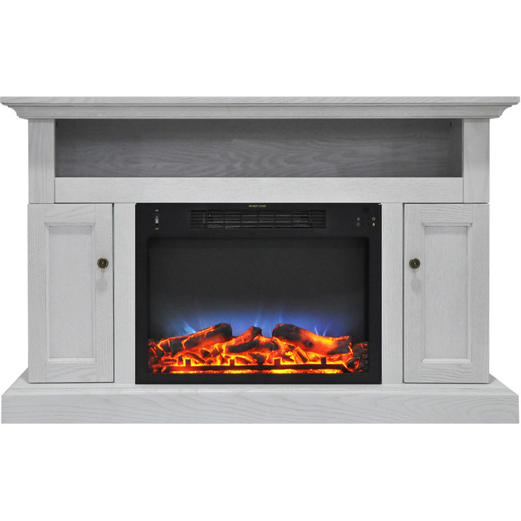 47.2"X15.7"X30.7" Sorrento Fireplace Mantel With Led Insert CAM5021-2WHTLED