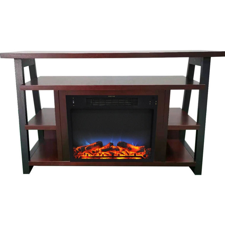 53.1"X15.6"X31.7" Sawyer Fireplace Mantel With Log Led Insert CAM5332-1MAHLED