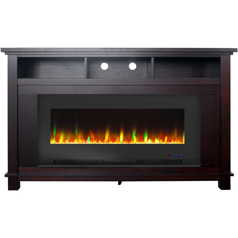57.8" X 14.4" X 35" San Jose Fireplace Mantel With 50" Crystal Insert CAM5735-1MAH