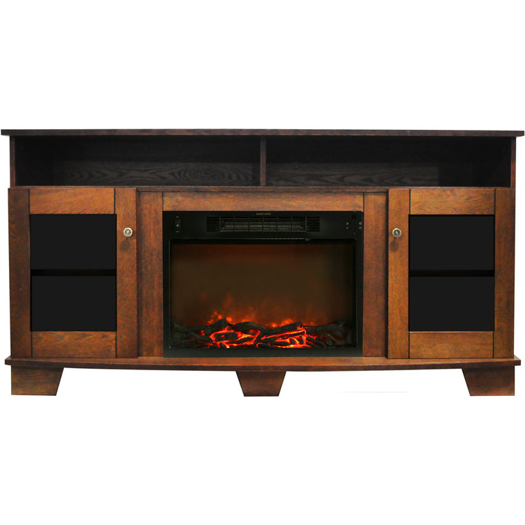 59.1"X17.7"X31.7" Savona Fireplace Mantel With Log Insert CAM6022-1WAL