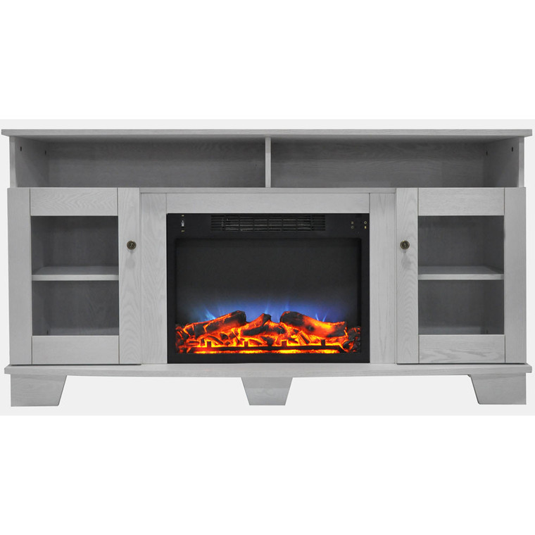 59.1"X17.7"X31.7" Savona Fireplace Mantel With Led Insert CAM6022-1WHTLED