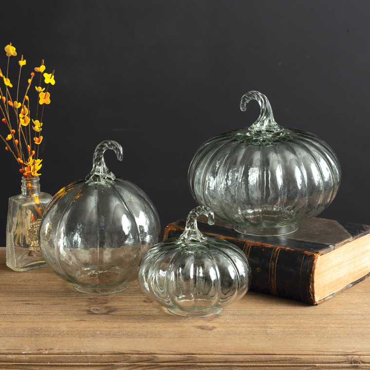 CTW Home Set Of 3 - Glass Pumpkins 370562