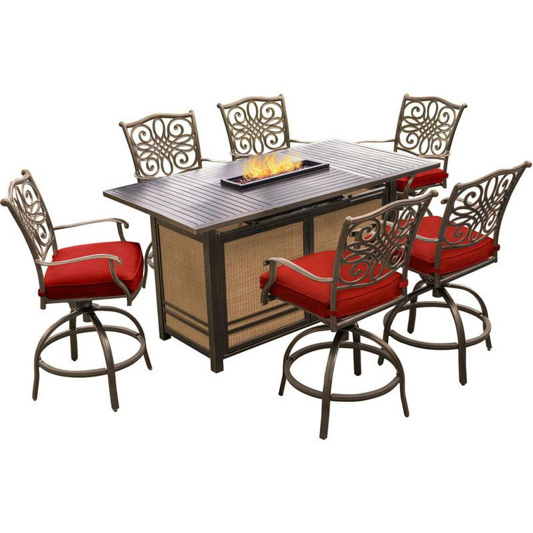 Hanover Traditions 7-Piece High-Dining Set in Red TRAD7PCFPBR-RED