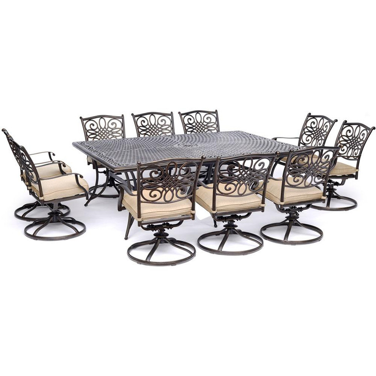 Traditions 11 Piece ( 10 Swivel Rockers, 60X84" Cast Table)