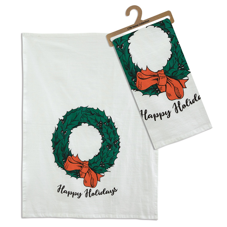 CTW Home Merry Christmas Wreath Tea Towel - Box Of 4 780288