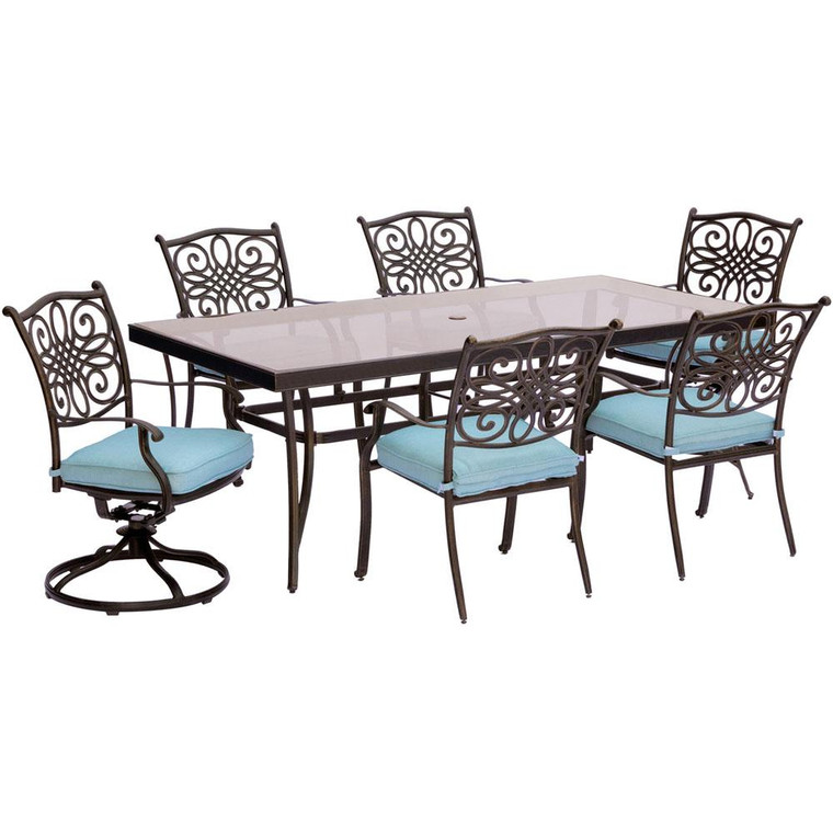 Traditions 7 Pieces Outdoor Dining Set TRADDN7PCSW2G-BLU