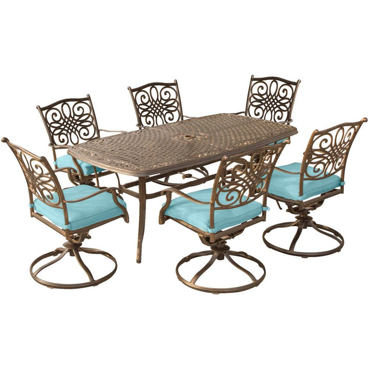Traditions 7 Pieces Outdoor Dining Set TRADDN7PCSW6-BLU