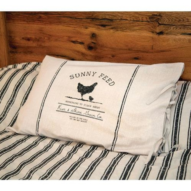 CWI G54032 Sunny Feed Farmhouse Stripe King Pillow Sham
