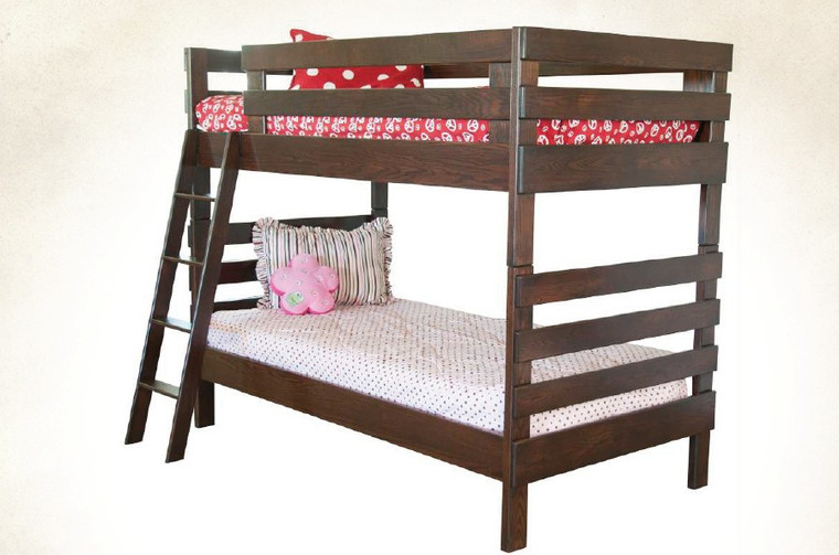 Kc Twin/Twin Bunk Bed Red Oak & Brown Maple KC-3915 By J.Miller Woodworking