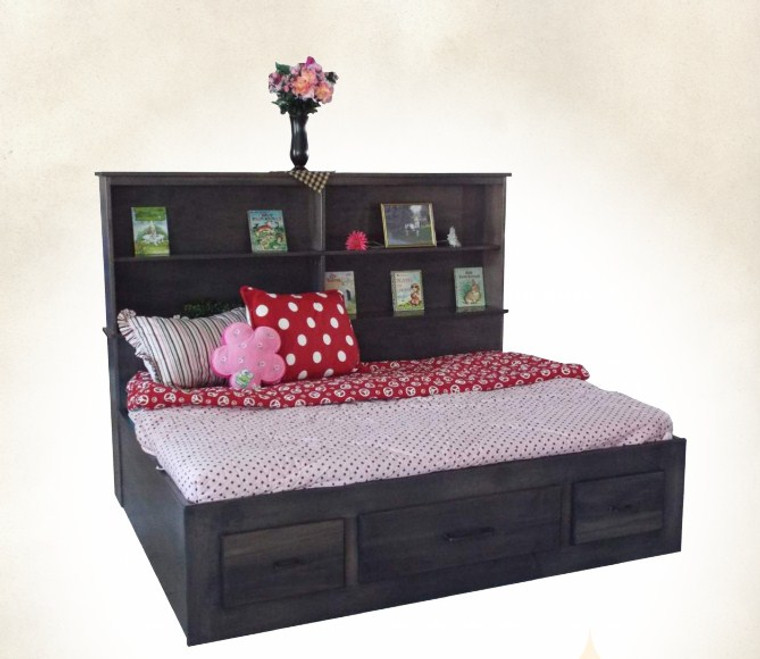 Platform Bed - Full Red Oak & Brown Maple DHB613-F By J.Miller Woodworking