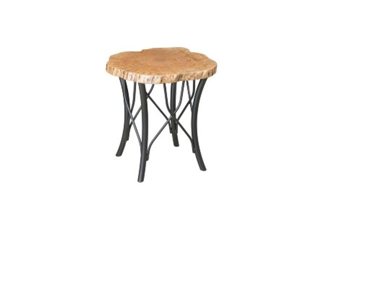 Hilton Live Edge Tables Collection 24" Round End Table HETR24 By Frog Pond Furniture