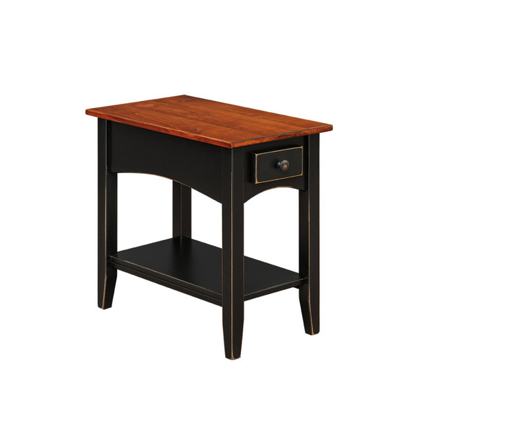 Chairside Table With Shelf Wormy Maple Top 103 By Forest Ridge Woodworking