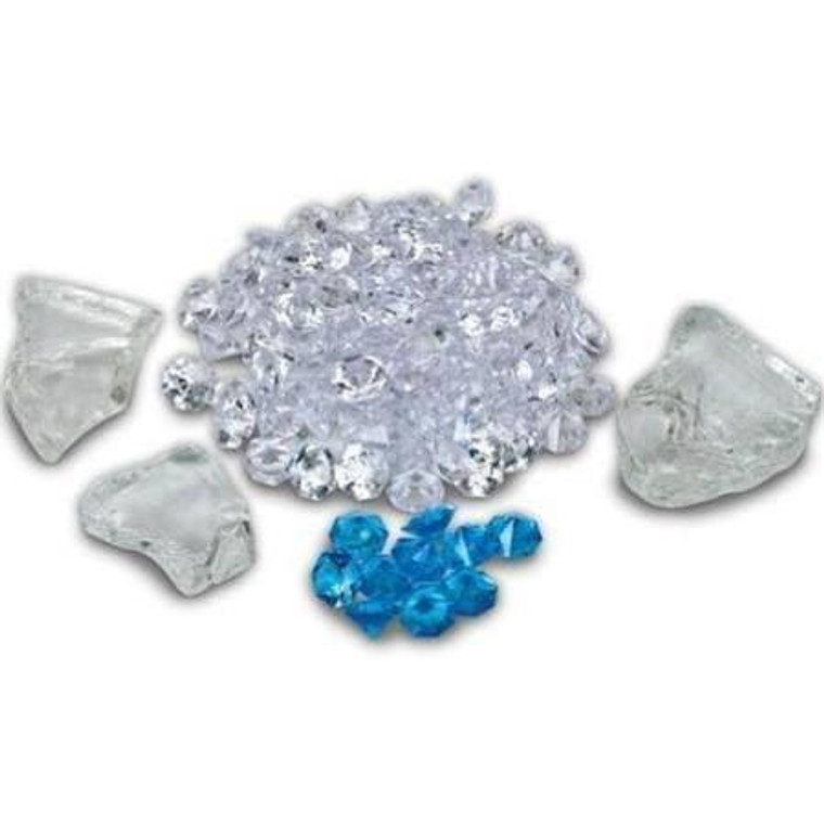 Fi-108-Diamond Box 3 Large Clear Nuggets-95 Clear And 10 Blue Diamond Media